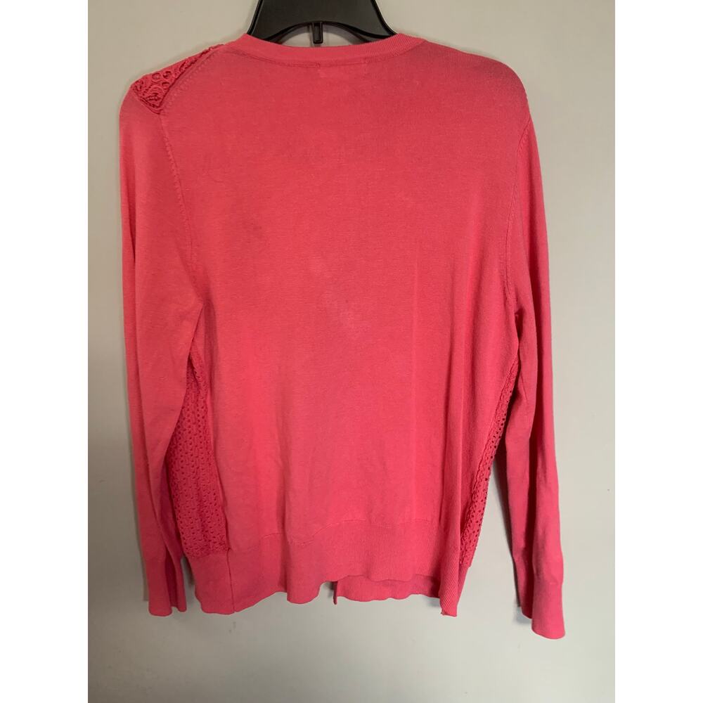 Charter Club Pink Lace-Front Cardigan Sweater - Picture 3 of 3